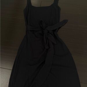 Wilfred Black Midi Dress with Tie Waist